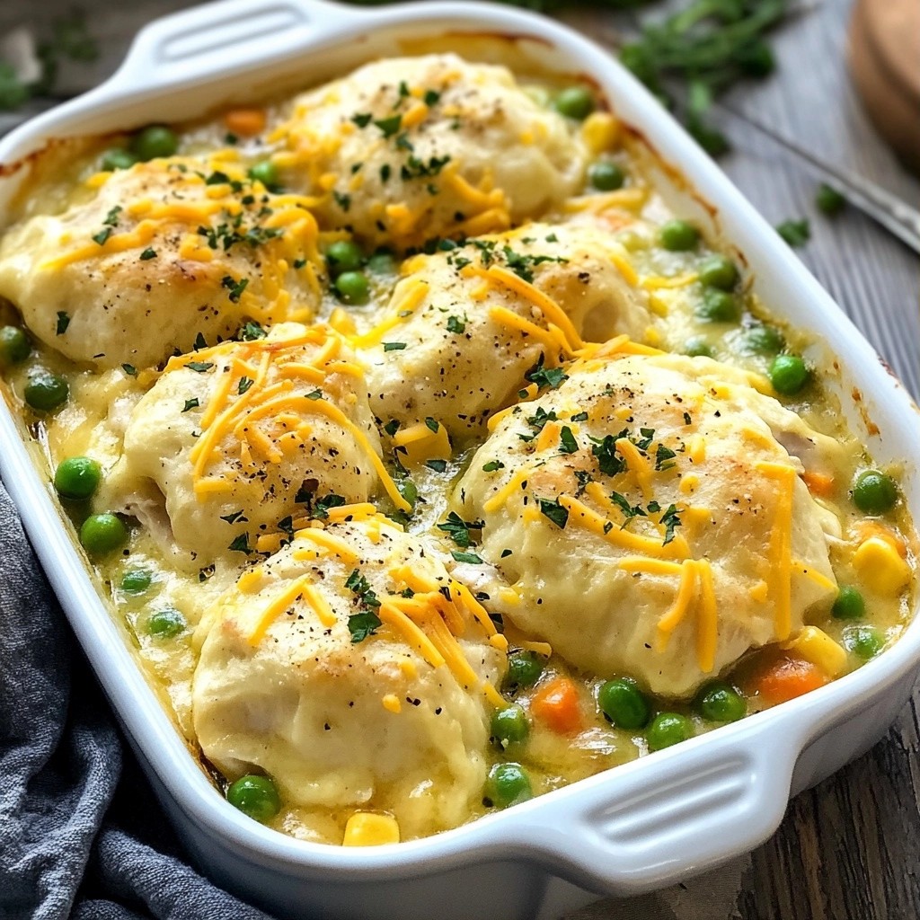 Rich Chicken and Dumpling Cheesy Bake Delight