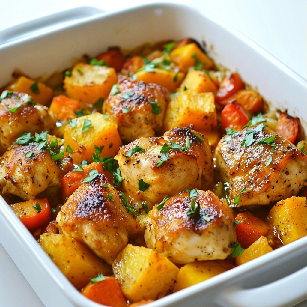 Savory Sweet Potato and Chicken One-Dish Bake Delight