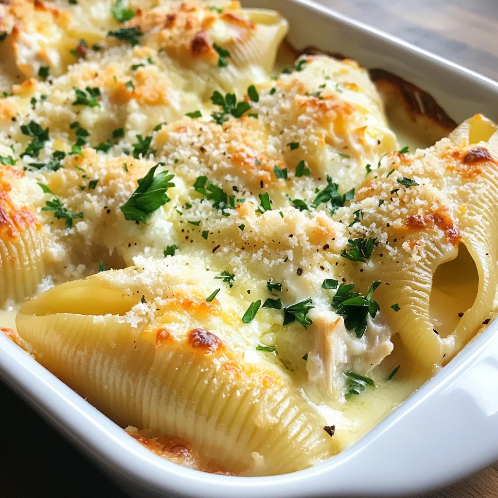 Chicken Alfredo Stuffed Shells Creamy and Flavorful Dish