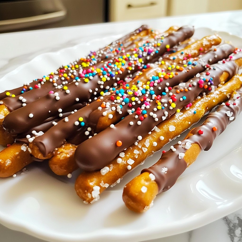 Chocolate Dipped Pretzel Rods Tasty and Fun Treat