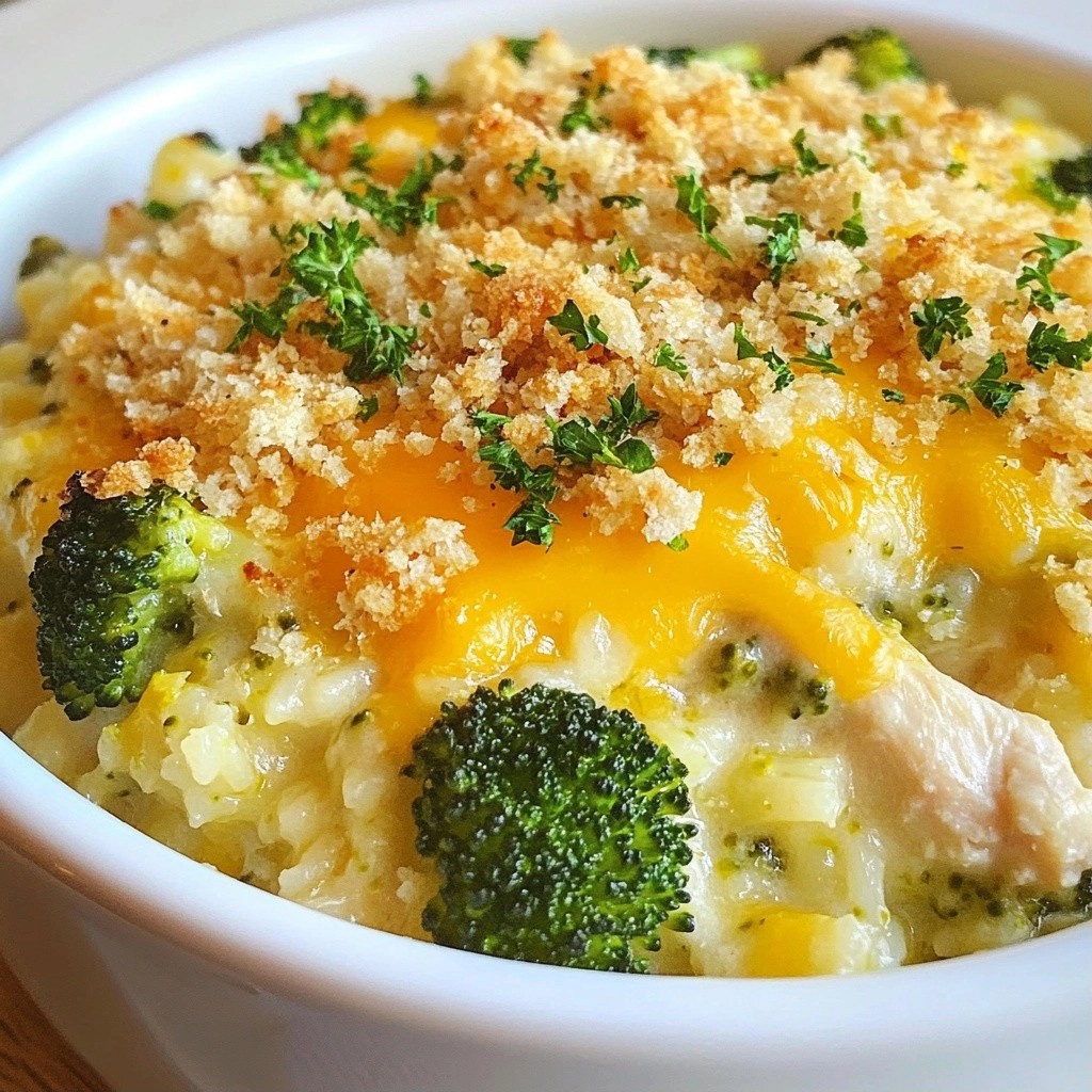 Creamy Chicken and Broccoli Rice Casserole Delight