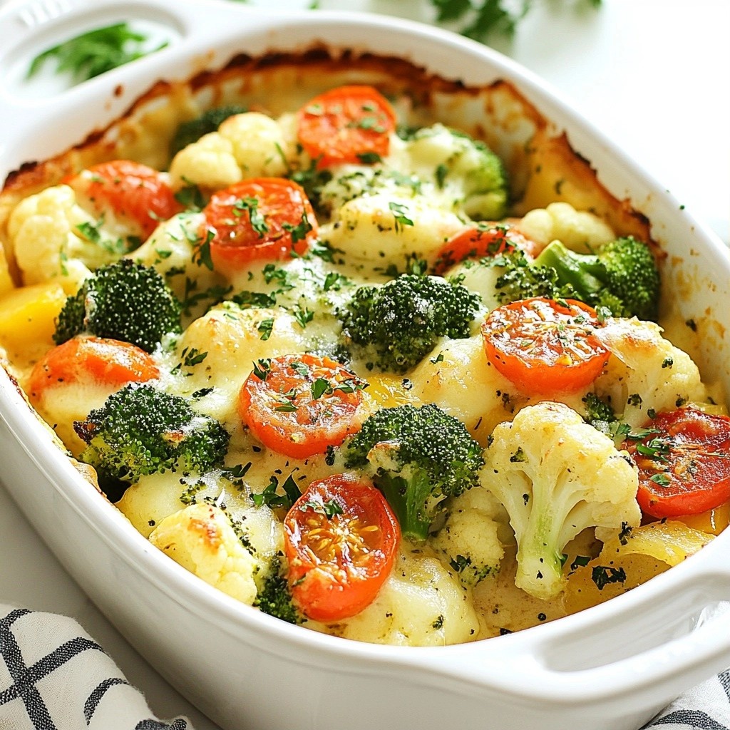 Creamy Garlic Parmesan Veggie Bake Delightful Dish