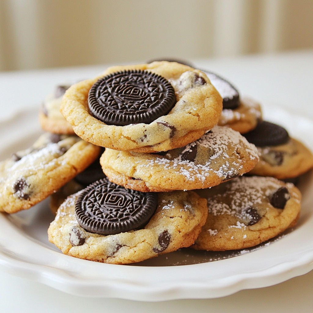 Oreo Stuffed Chocolate Chip Cookies Delightful Treat