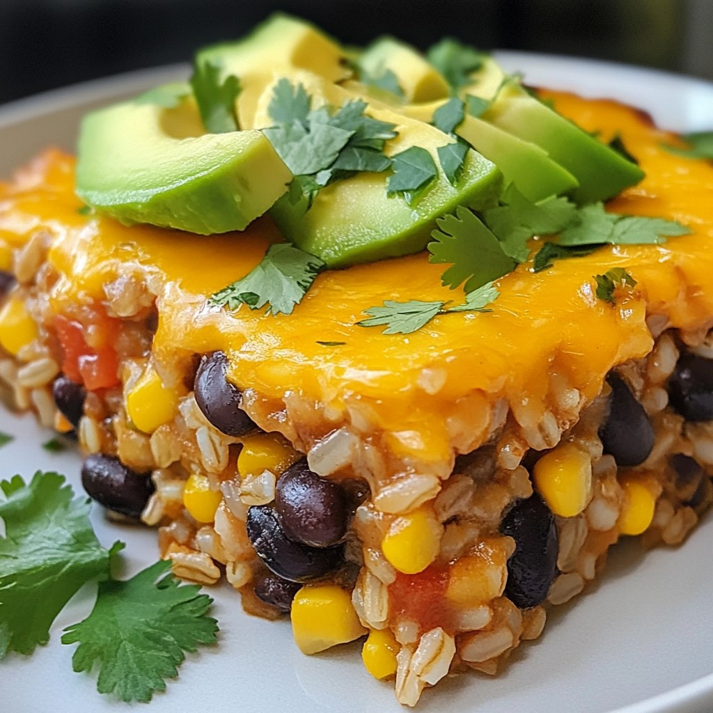 Zesty Southwest Bean and Rice Casserole Delight