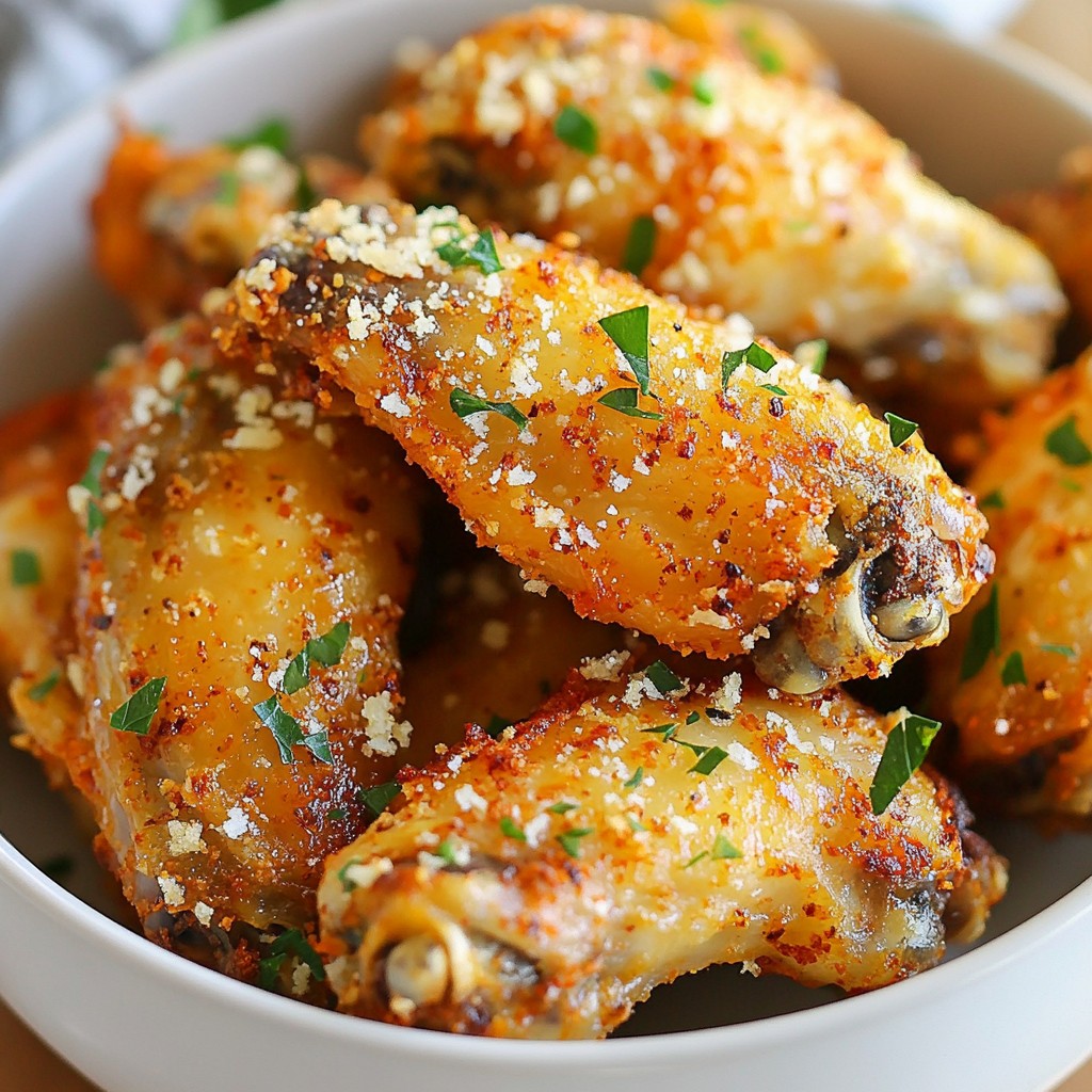 Garlic Parmesan Air Fryer Wings Crispy and Flavorful