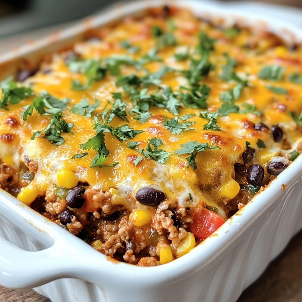 Taco-Inspired Ground Turkey Casserole Easy and Delicious