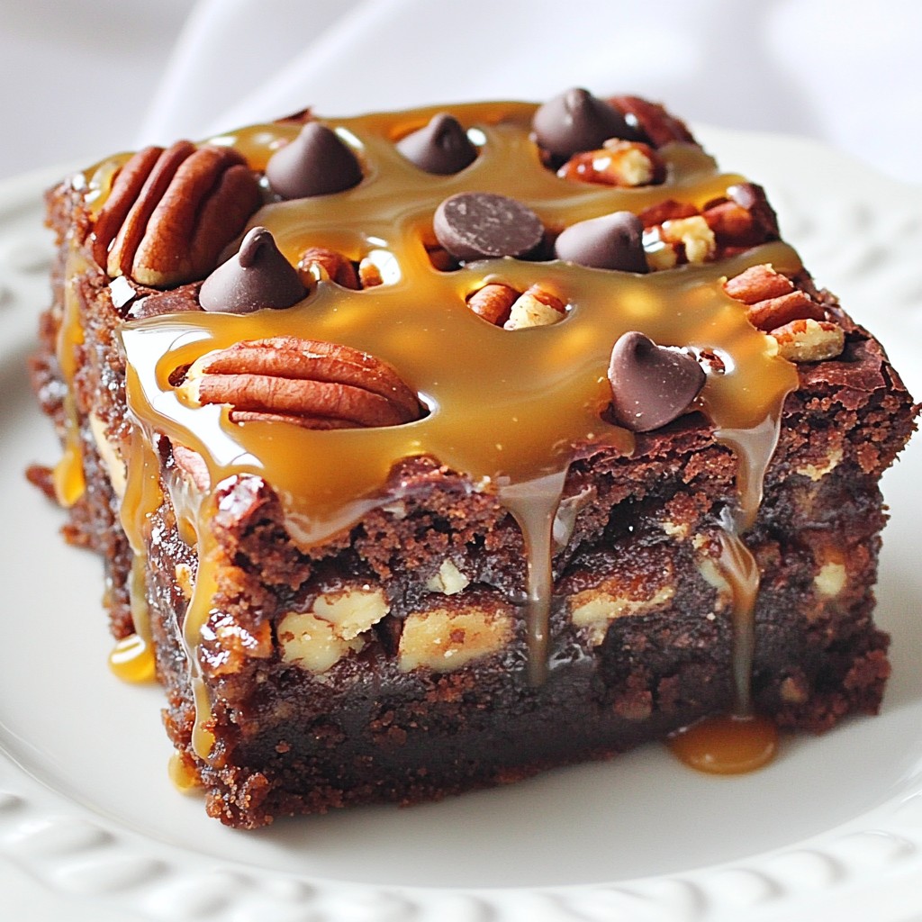Caramel Pecan Turtle Brownies Decadent Dessert Treat