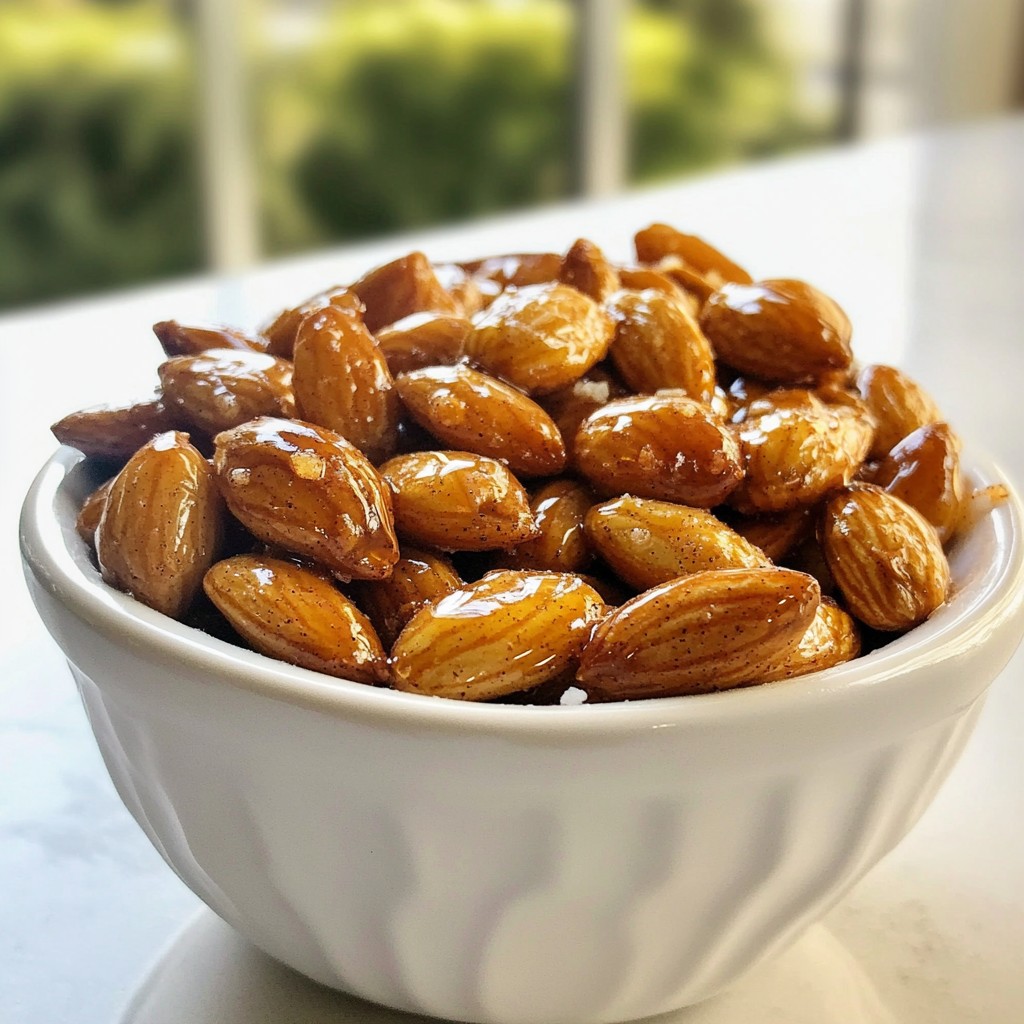 Cinnamon Honey Roasted Almonds Crunchy Snack Recipe