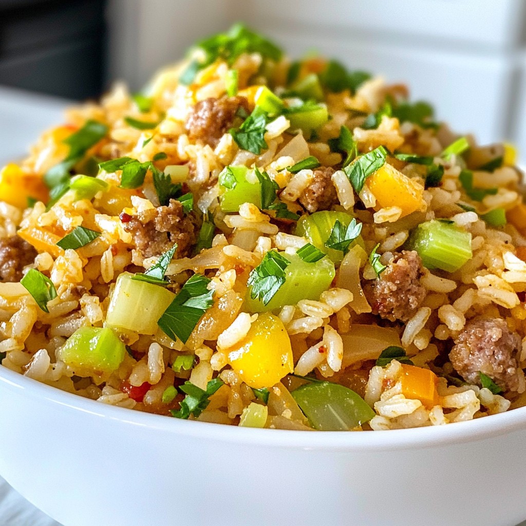 Cajun Dirty Rice with Turkey Sausage Flavor Packed Meal