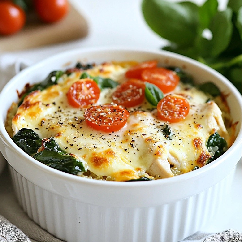 Hearty Chicken and Spinach Grain Bake Delight