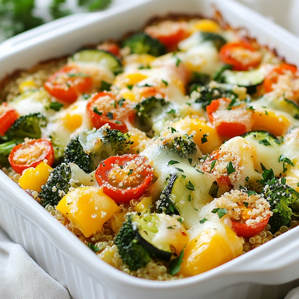 Cheesy Vegetable and Quinoa Bake Tasty Comfort Dish