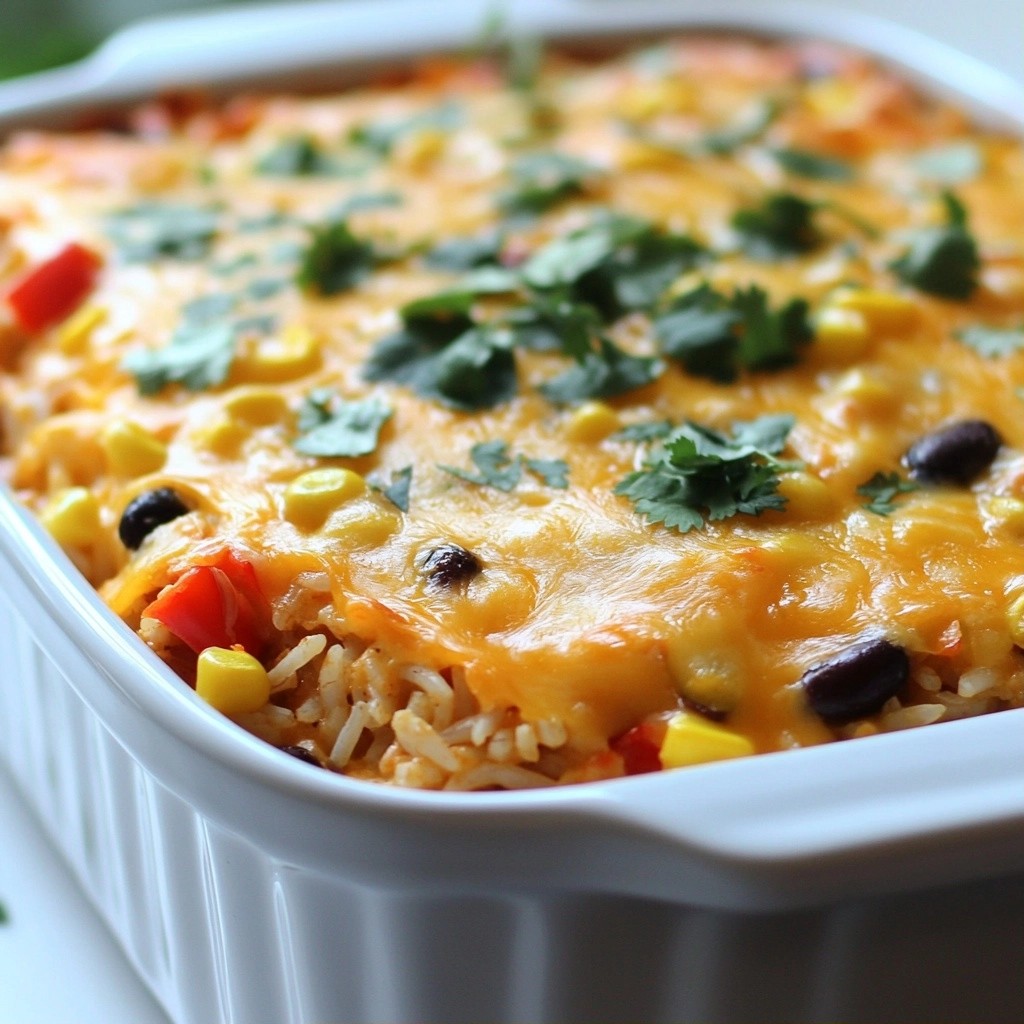 Tex-Mex Chicken and Rice Cheesy Bake Delight