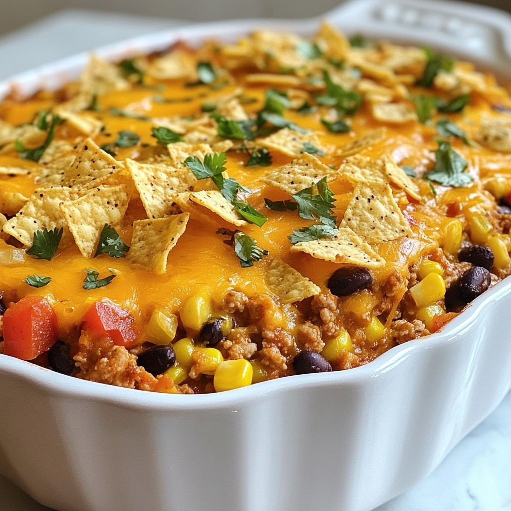 Taco-Inspired Ground Turkey Casserole Savory Delight