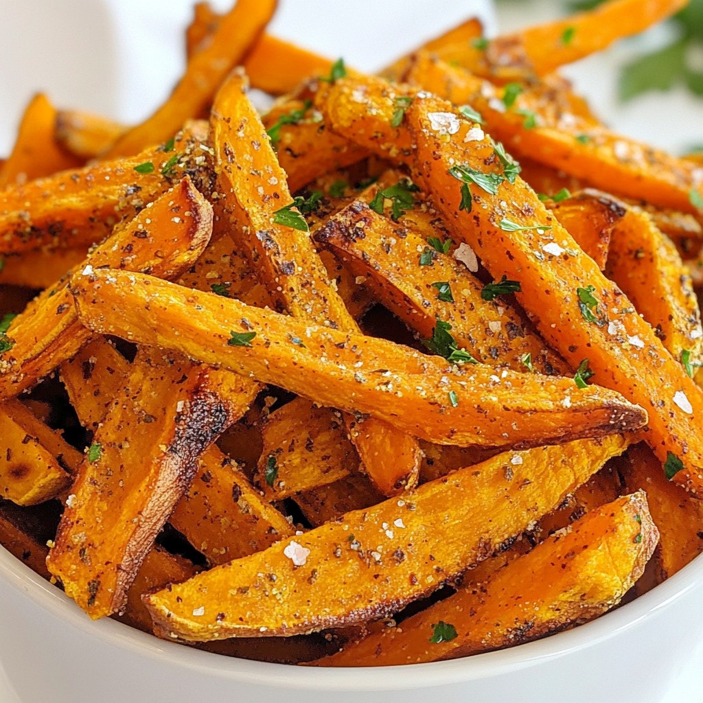 Garlic Herb Sweet Potato Fries Easy and Tasty Recipe