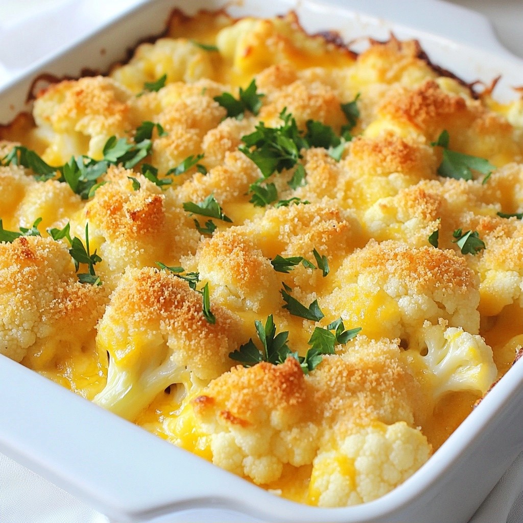 Creamy Cauliflower and Cheese Casserole Delight