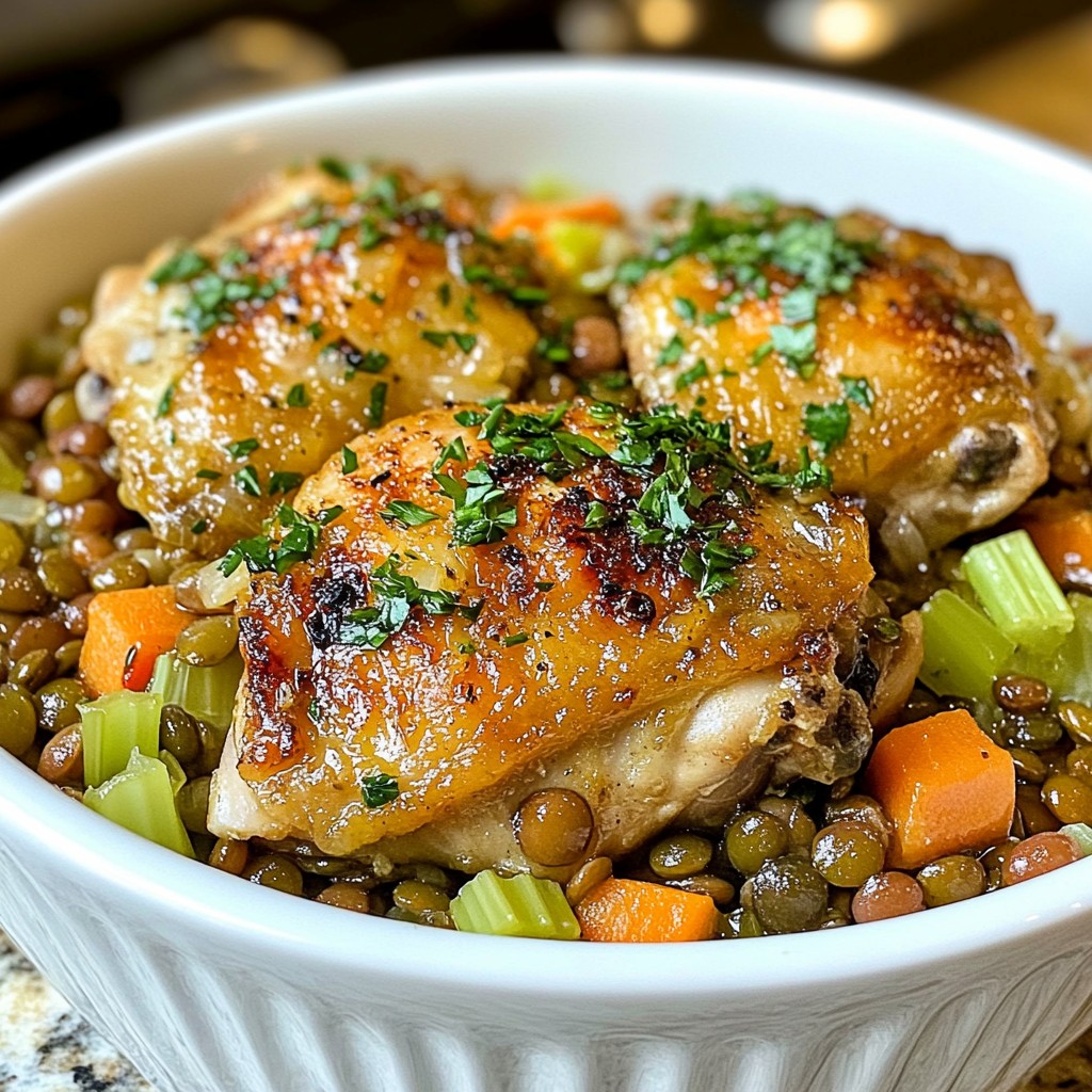 Hearty Chicken and Lentil One-Dish Dinner Delight