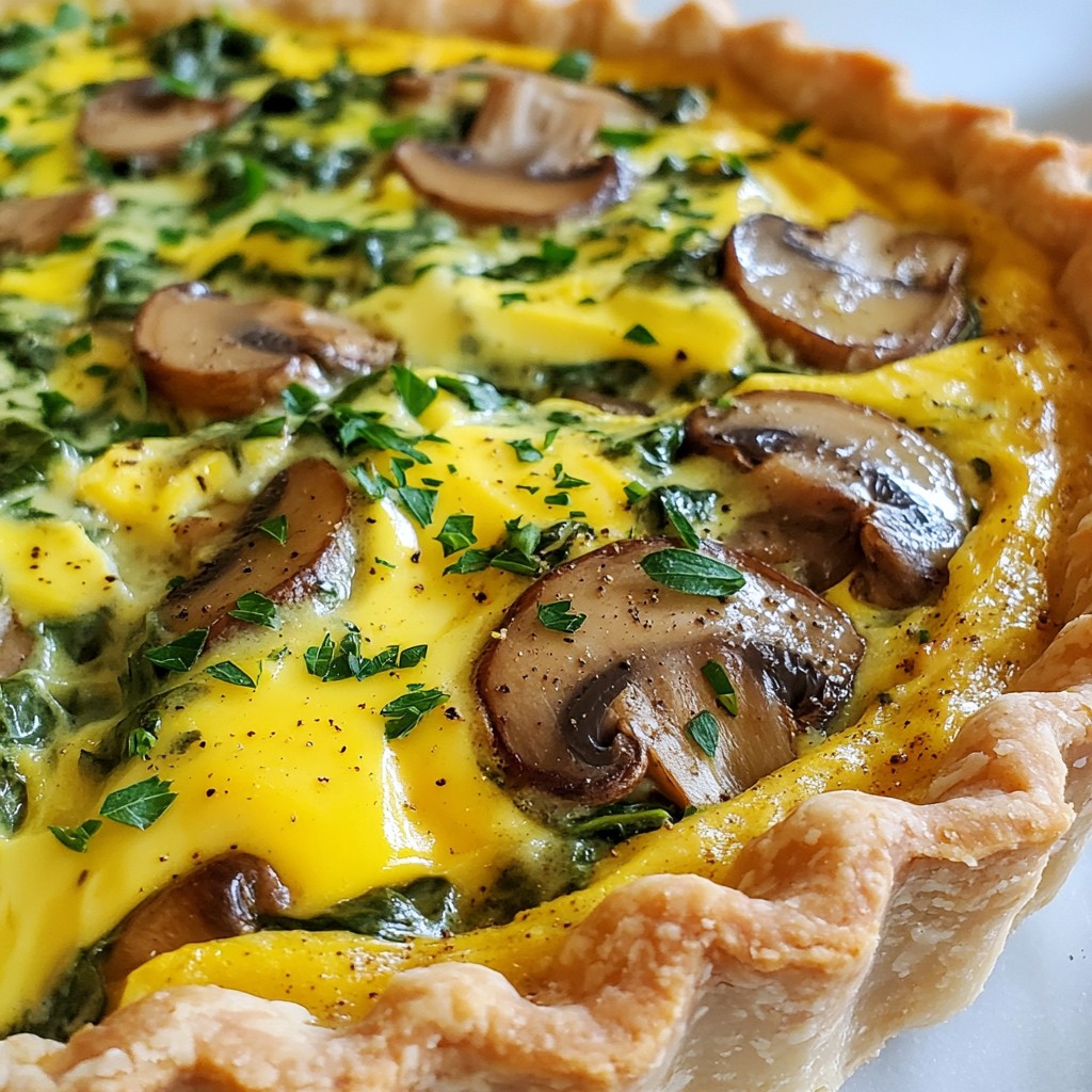Spinach Mushroom Swiss Quiche Delightful and Easy Recipe