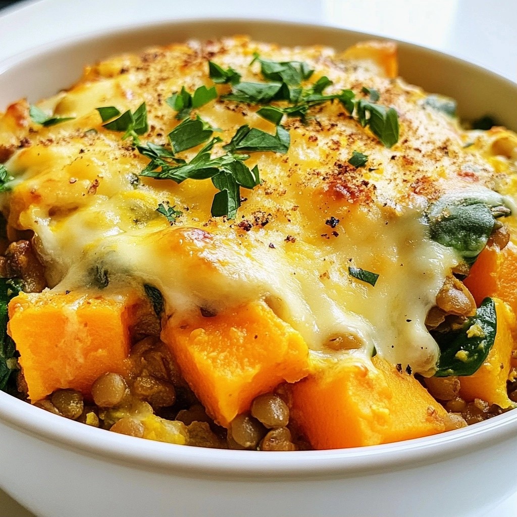 Hearty Lentil and Sweet Potato Bake Delightful Dish