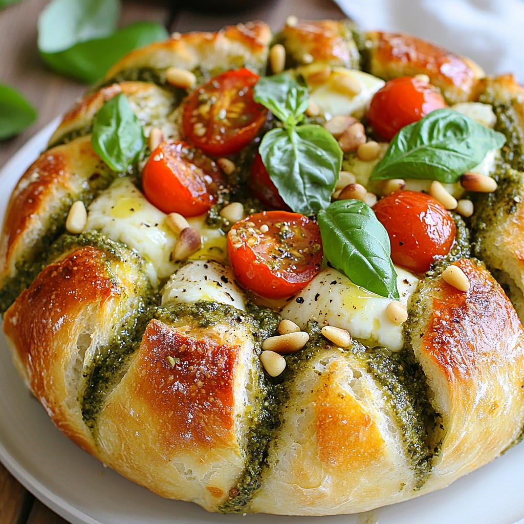 Pesto Mozzarella Stuffed Bread Flavorful and Easy Dish