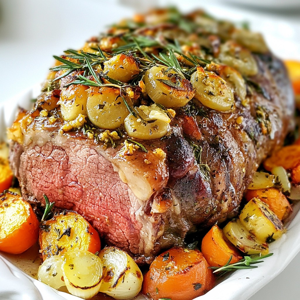 Garlic Butter Herb Prime Rib Savory and Juicy Roast