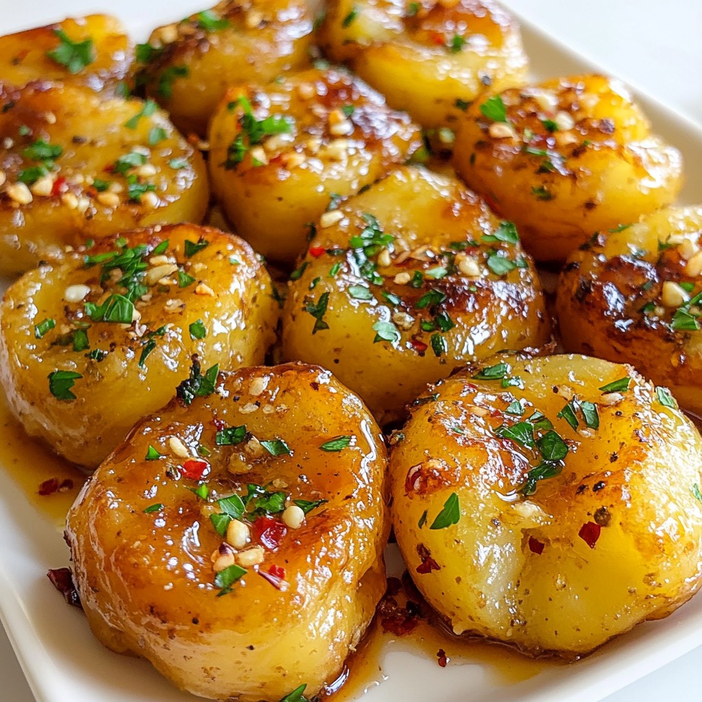 Honey Garlic Smashed Potatoes Tasty and Simple Dish