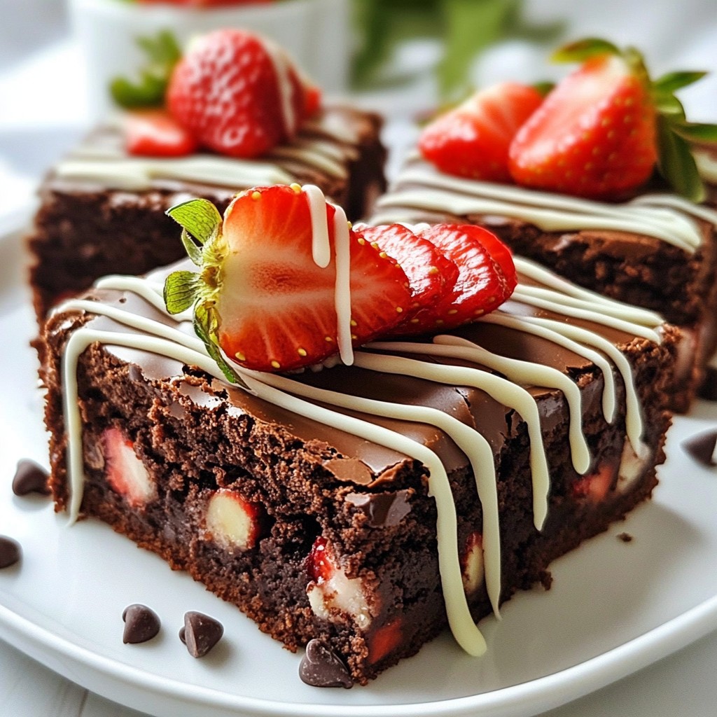 Chocolate Covered Strawberry Brownies Delightful Treat