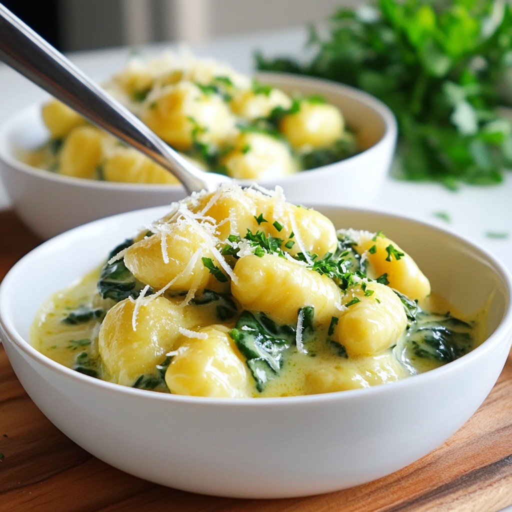 Creamy Lemon Spinach Gnocchi Simple and Tasty Meal