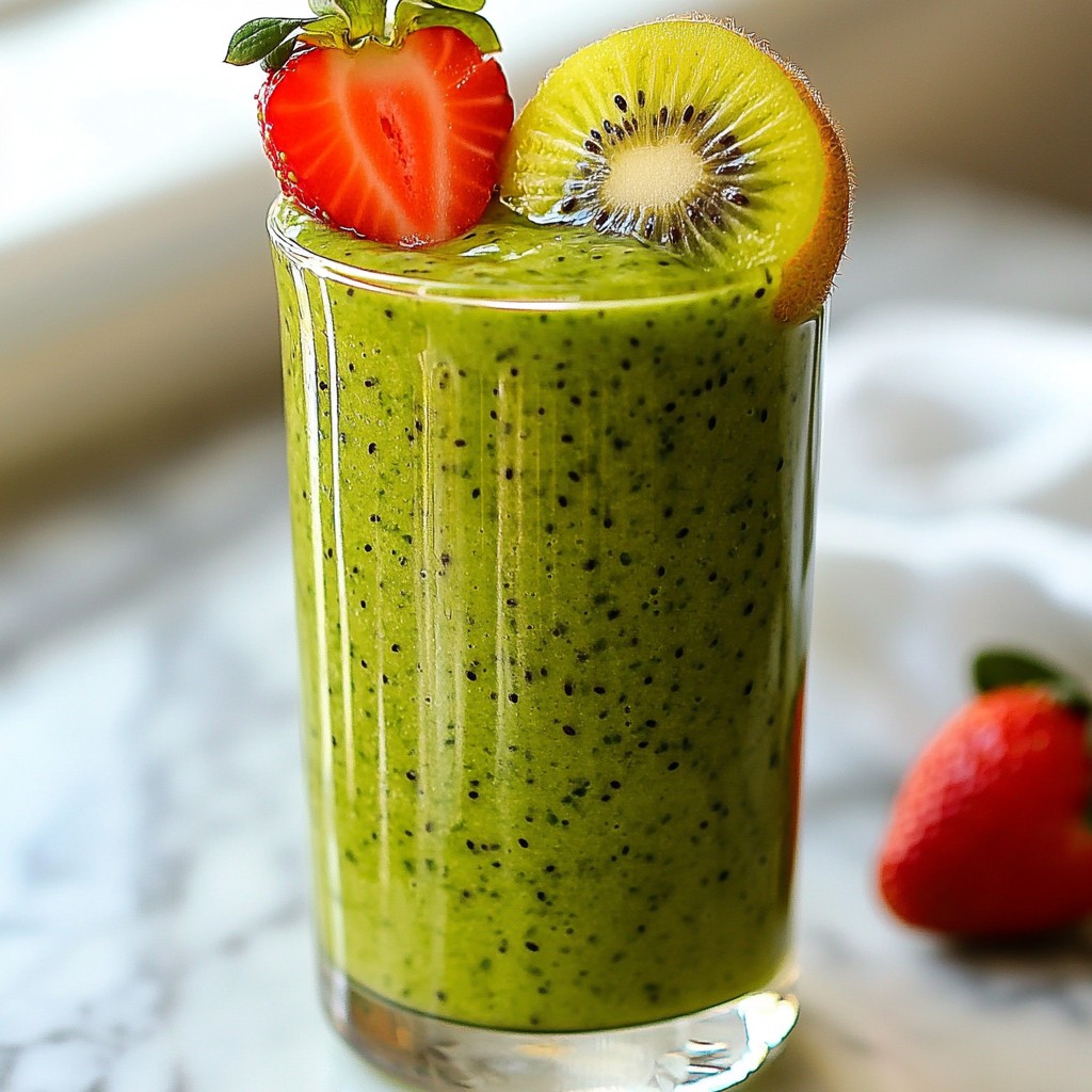 Kiwi Strawberry Spinach Smoothie Simple and Tasty