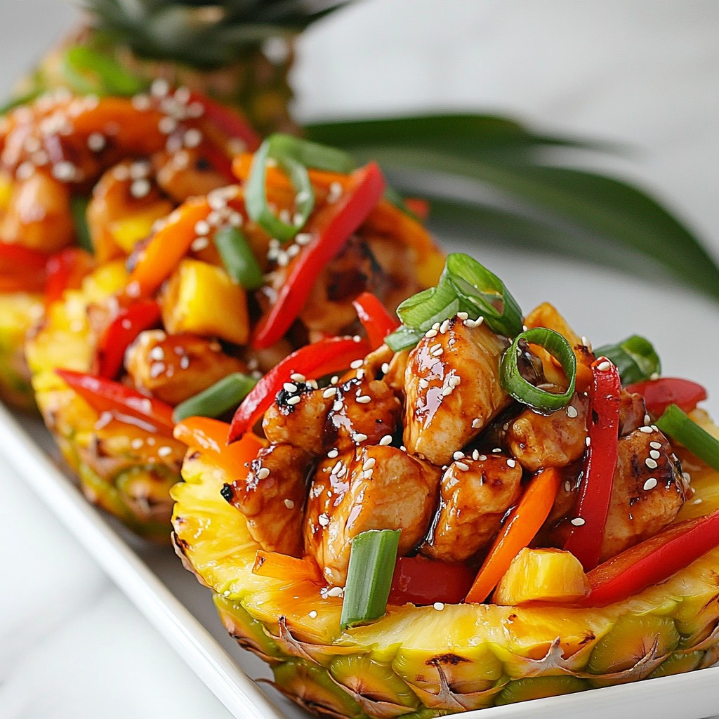 Teriyaki Chicken Pineapple Boats Tasty and Fun Meal