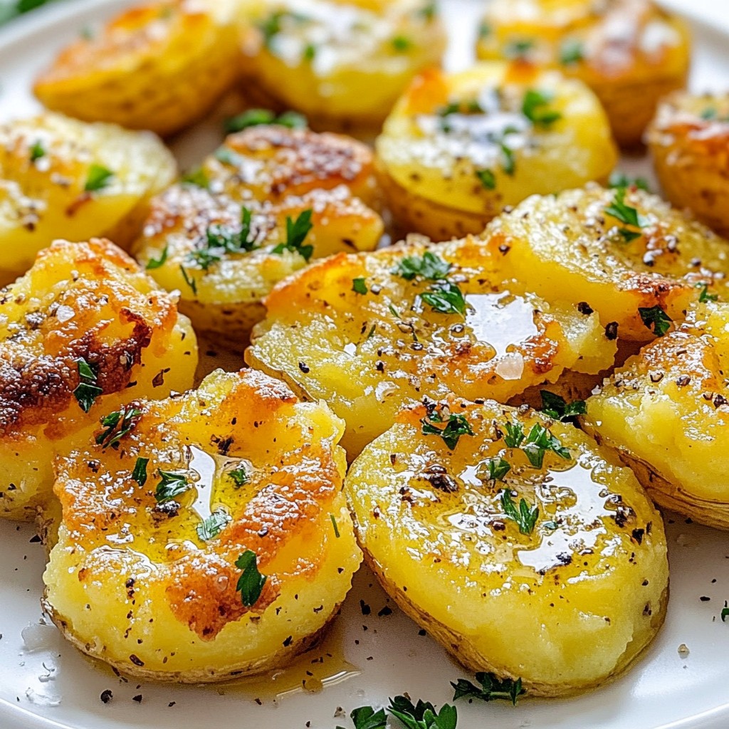 Crispy Garlic Butter Smashed Potatoes Delightful Dish