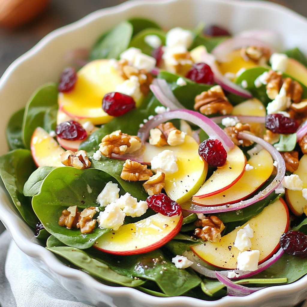 Cranberry Apple Spinach Salad Fresh and Flavorful Dish